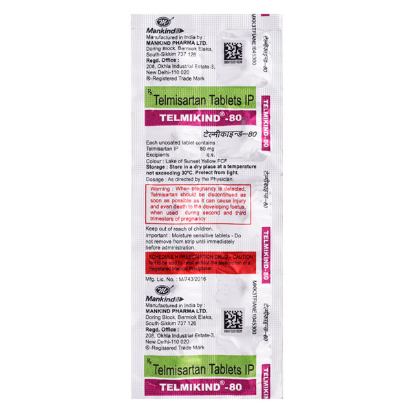 Telmikind 80 Tablet