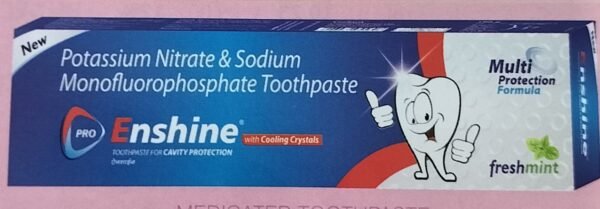 Enshine Medicated Toothpaste 100g by Leeford Healthcare for strong teeth, healthy gums, and long-lasting freshness. Suitable for daily oral care.