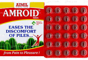 Amroid Tablet Eases Constipation & Discomfort of Piles