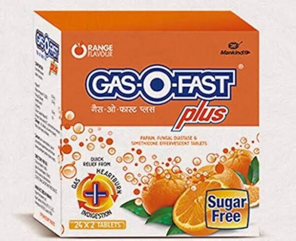 Gas-O-Fast Plus Tablet | Sugar-Free | Flavour Orange